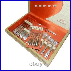 1847 Rogers Bros. IS FLAIR Silverware 73 PCS & Box Silver Plate Service For 9 ++