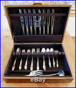 1847 Rogers Bros IS First Love Silver Plate Flatware Plated Tarnished 53 Piece
