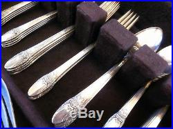 1847 Rogers Bros IS First Love Silver Plate Flatware Plated Tarnished 53 Piece
