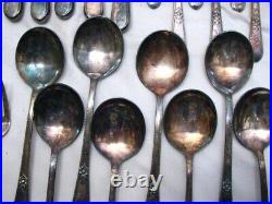 1847 Rogers Bros IS Silver Plate Flatware Adoration 50 pc Silverplate Silverware