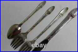 1847 Rogers Bros IS Silver Plate Flatware Set First Love 7 Place Setting In Box