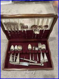 1847 Rogers Bros. IS Silver plate 59 pieces Eternally Yours Flatware withBox