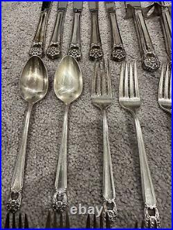 1847 Rogers Bros. IS Silver plate 59 pieces Eternally Yours Flatware withBox