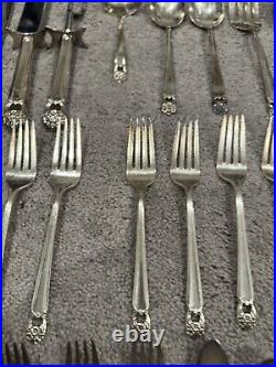 1847 Rogers Bros. IS Silver plate 59 pieces Eternally Yours Flatware withBox