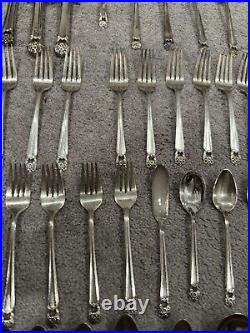 1847 Rogers Bros. IS Silver plate 59 pieces Eternally Yours Flatware withBox