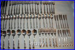 1847 Rogers Bros IS Silverplate 91 Piece Silverware Set for 12 Heritage & Case