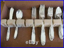 1847 Rogers Bros IS Silverplate Flatware Ambassador 50 PC+ Case Service for 8
