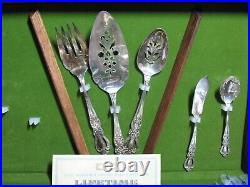 1847 Rogers Bros. IS Silverplate Grand Heritage Floral Flatware 68 pcs For 12