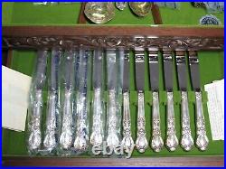 1847 Rogers Bros. IS Silverplate Grand Heritage Floral Flatware 68 pcs For 12