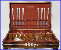 1847 Rogers Bros. IS Silverware Set Adoration 68 pcs withWooden Storage Chest
