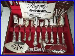 1847 Rogers Bros IS Silverware in wood case includes Hostess set service for 8