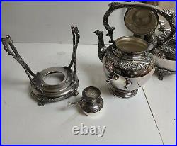 1847 Rogers Bros I. S. Silver Heritage Tea/Coffee 7pc. Set Floral Footed