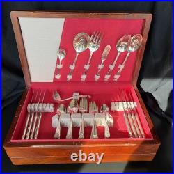 1847 Rogers Bros Int'l Silver Eternally Yours Silver Plate 55 Pcs Deluxe Case