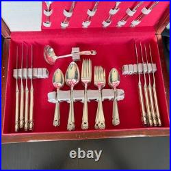 1847 Rogers Bros Int'l Silver Eternally Yours Silver Plate 55 Pcs Deluxe Case