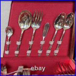 1847 Rogers Bros Int'l Silver Eternally Yours Silver Plate 55 Pcs Deluxe Case