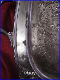 1847 Rogers Bros International Silver Co Daffodil Silver Plate Butler Tray