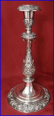 1847 Rogers Bros International Silver Plated HERITAGE Candlesticks Pair # 9416