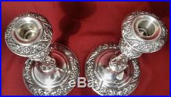 1847 Rogers Bros International Silver Plated HERITAGE Candlesticks Pair # 9416