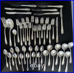 1847 Rogers Bros International Silver Silverplate Daffodil Flatware Lot of 47