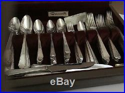 1847 Rogers Bros Is Silverware Set, Rare 1924 Ancestral Pattern With Case