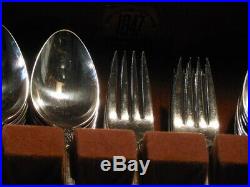1847 Rogers Bros Lovelace Heavy Silver Plate Flatware 72 pieces and Original Box