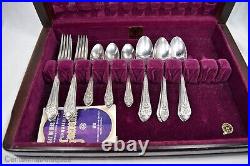 1847 Rogers Bros Marquise Silverplate Set 34pc with Chest 1933