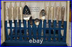 1847 Rogers Bros, Memory 1837 Silverplate Flatware Set, 62 Pieces, Wood Chest