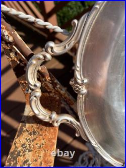 1847 Rogers Bros REFLECTION Silver Plate Large WAITER TRAY For Tea Set #9281