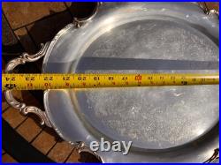 1847 Rogers Bros REFLECTION Silver Plate Large WAITER TRAY For Tea Set #9281
