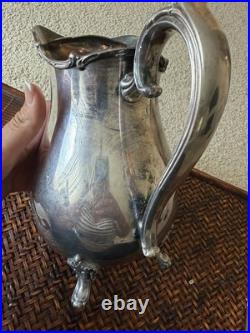 1847 Rogers Bros Reflection Silverplate Water Pitcher Vintage Footed 9217 1847 Rogers Bros Reflection Silverplate Water Pitcher Vintage Footed 9217