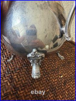 1847 Rogers Bros Reflection Silverplate Water Pitcher Vintage Footed 9217