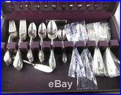 1847 Rogers Bros Remembrance Flatware Silverware 64 Pc Set 8 Service with Case