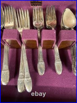 1847 Rogers Bros Silver Plate 1937 First Love 50 Piece Flatware Set For 8