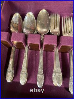 1847 Rogers Bros Silver Plate 1937 First Love 50 Piece Flatware Set For 8