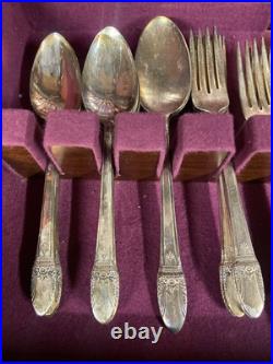 1847 Rogers Bros Silver Plate 1937 First Love 50 Piece Flatware Set For 8