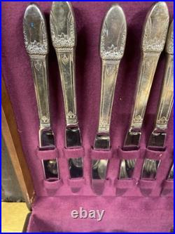 1847 Rogers Bros Silver Plate 1937 First Love 50 Piece Flatware Set For 8