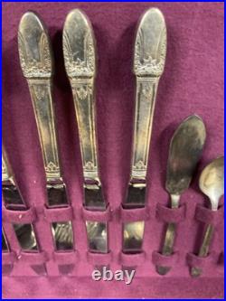1847 Rogers Bros Silver Plate 1937 First Love 50 Piece Flatware Set For 8