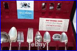 1847 Rogers Bros Silver Plate DAFFODIL Flatware Set in Box wPamphlet Cards 50 pc