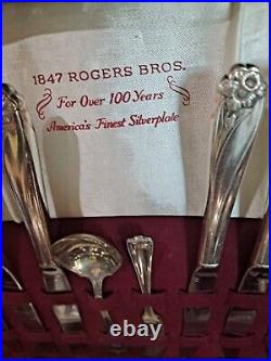 1847 Rogers Bros Silver Plate DAFFODIL & Misc Flatware Set in Box 90pcs