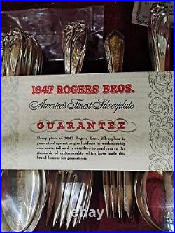 1847 Rogers Bros Silver Plate DAFFODIL & Misc Flatware Set in Box 90pcs