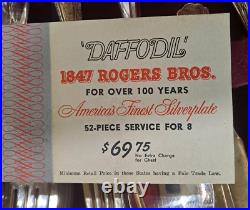 1847 Rogers Bros Silver Plate DAFFODIL & Misc Flatware Set in Box 90pcs