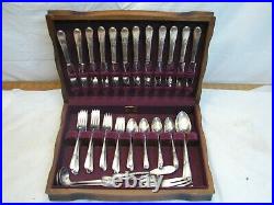 1847 Rogers Bros Silver Plate Flatware Adoration 68pcs Silverplate svc For 12