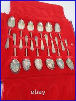 1847 Rogers Bros Silver Plate Service For 12 8+4 VTG Felt Case Hard Back Snap