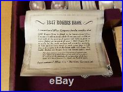 1847 Rogers Bros. Silver Plated Silverware Set 52 pcs. With Chest Eternally Yours