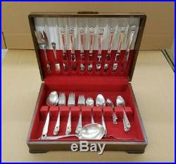 1847 Rogers Bros. Silver Plated Silverware Set 53 pcs. With Chest Eternally Yours