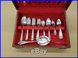1847 Rogers Bros. Silver Plated Silverware Set 53 pcs. With Chest Eternally Yours