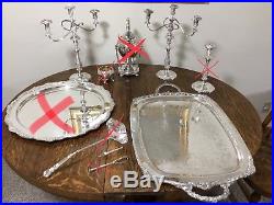 1847 Rogers Bros Silver plate 3 piece, Heritage, Tea-Coffee Set with Tray (more)