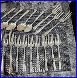 1847 Rogers Bros Silverplate 48 Pc Wood Box + 50 Misc Silverplate Pieces (98pcs)