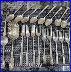 1847 Rogers Bros Silverplate 48 Pc Wood Box + 50 Misc Silverplate Pieces (98pcs)