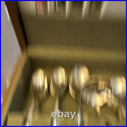 1847 Rogers Bros Silverplate 63 pc Flatware Set for 9 Floral Handles with Case